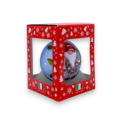 Discover Europe Made in Italy Gnome Glass Ball Christmas Ornament