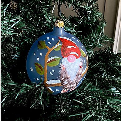 Discover Europe Made in Italy Gnome Glass Ball Christmas Ornament