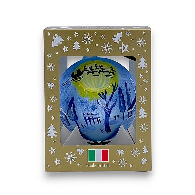 Discover Europe Made in Italy Moon Glass Ball Christmas Ornament