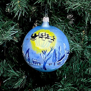 Discover Europe Made in Italy Moon Glass Ball Christmas Ornament