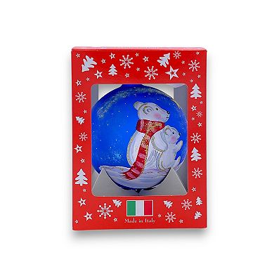 Discover Europe Made in Italy Bears Glass Ball Christmas Ornament