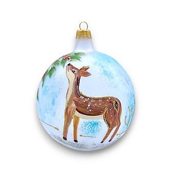 Discover Europe Made in Italy Reindeer Glass Ball Christmas Ornament