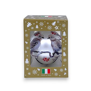 Discover Europe Made in Italy Doves Glass Ball Christmas Ornament