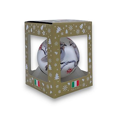 Discover Europe Made in Italy Doves Glass Ball Christmas Ornament