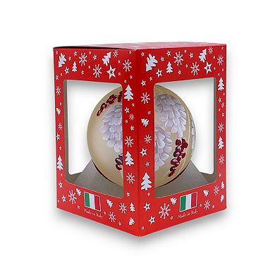 Discover Europe Made in Italy Berry Pinecones Glass Christmas Ornament