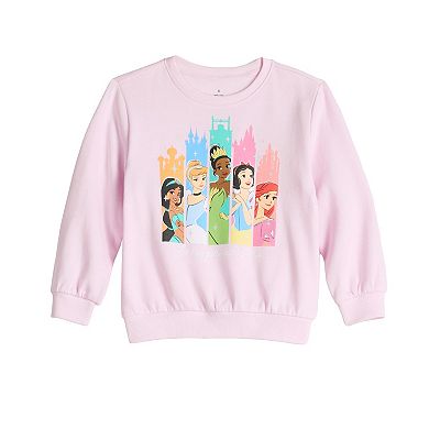 Disney Princess Jasmine, Cinderella, Tiana, Snow White & Ariel Portrait With Palace Girls 4-12 Graphic Pullover by Jumping Beans®