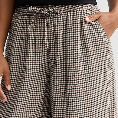 Juniors' SO® High Rise Flannel Wide Leg Pants