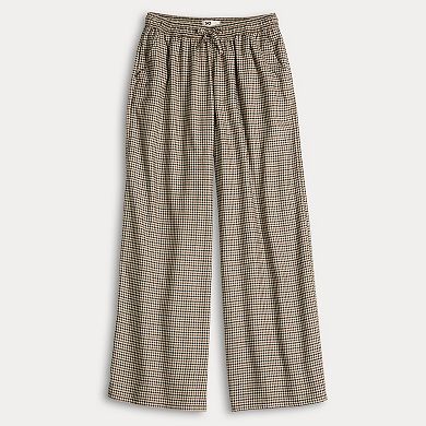 Juniors' SO® High Rise Flannel Wide Leg Pants