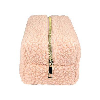 Fuzzy Pink Cosmetic Bag