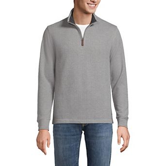 Men's Lands' End Bedford Rib Casual Quarter-Zip Sweater