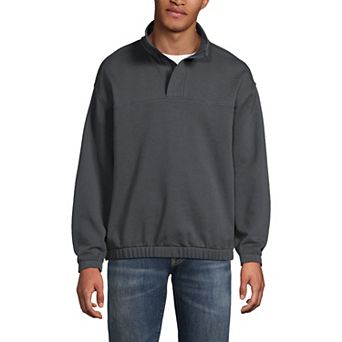 Men's Lands' End Long Sleeve French Terry Quarter-Zip Vintage Wash Pullover