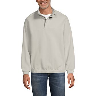 Men's Lands' End Long Sleeve French Terry Quarter-Zip Vintage Wash Pullover