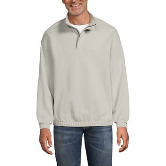 Men's Lands' End Long Sleeve French Terry Quarter-Zip Vintage Wash Pullover