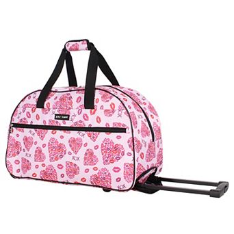 Betsey Johnson Lips XOX Wheeled Weekender Duffel Bag