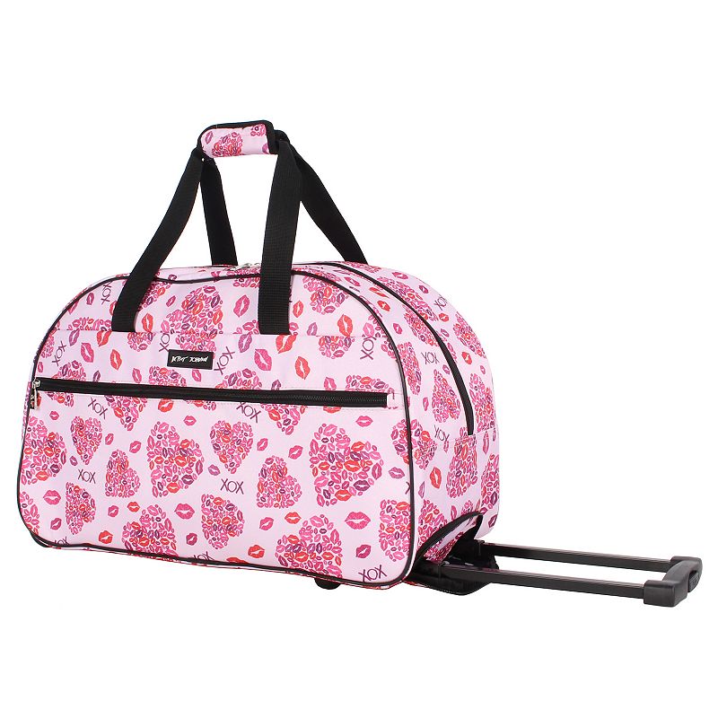 Betsey Johnson Lips XOX Wheeled Weekender Duffel Bag