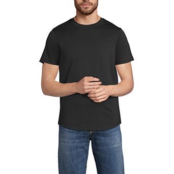 Men's Lands' End Short Sleeve Supima Curved Hem Tee