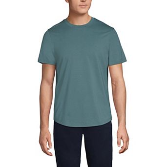 Men's Lands' End Short Sleeve Supima Curved Hem Tee