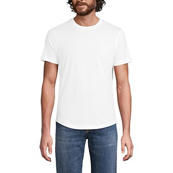 Men's Lands' End Short Sleeve Supima Curved Hem Tee