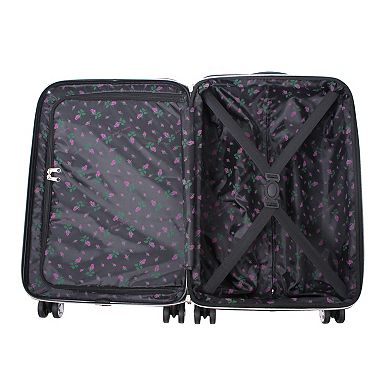 Betsey Johnson Stripe Roses Hardside Spinner Luggage