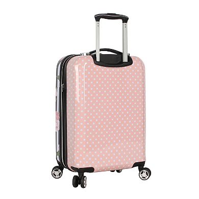 Betsey Johnson Stripe Roses Hardside Spinner Luggage