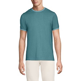 Men's Lands' End Short Sleeve Soft Pique Crew Tee