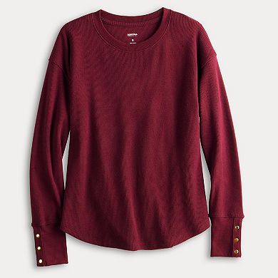 Petite Sonoma Goods For Life® Cozy Waffle Pullover