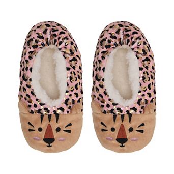 Girls Wildcat Faux Fur Slippers