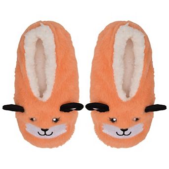 Girls Fox Faux Fur Slippers