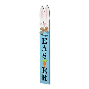 Glitzhome 42"H Wooden Double-Sided Easter Welcome Porch Sign with Bunny Ears