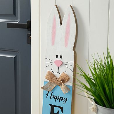 Glitzhome 42"H Wooden Double-Sided Easter Welcome Porch Sign with Bunny Ears