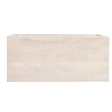 Keli Coffee Table, Minimalist Open Frame, Rustic Washed Mango Wood