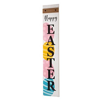 Glitzhome 42"H Seasonal Wooden "HAPPY EASTER" Vertical Porch Sign