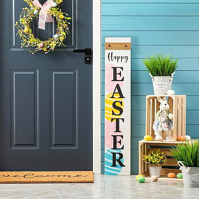 Glitzhome 42"H Seasonal Wooden "HAPPY EASTER" Vertical Porch Sign