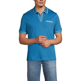 Men's Lands' End Short Sleeve Tipped Welt Pocket Polo