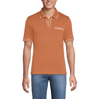Men's Lands' End Short Sleeve Tipped Welt Pocket Polo
