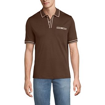Men's Lands' End Short Sleeve Tipped Welt Pocket Polo