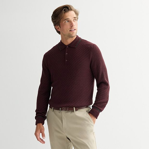 Men's Apt. 9® Merino Blend Textured Sweater Polo