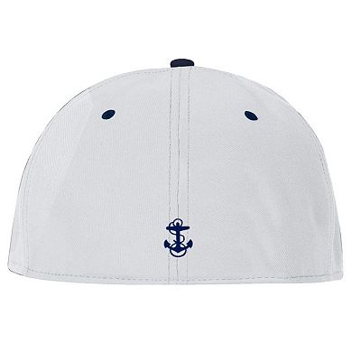 Men's Under Armour White Navy Midshipmen Baseball Fitted Hat