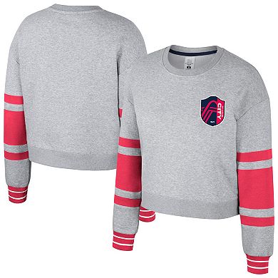 Women's Stadium Essentials Heather Gray St. Louis City SC Scrimmage Cropped Pullover Sweatshirt