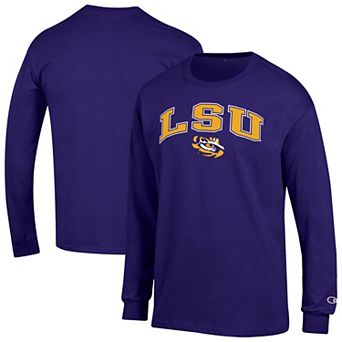 Men's Champion Purple LSU Tigers Arch Over Logo Long Sleeve T-Shirt
