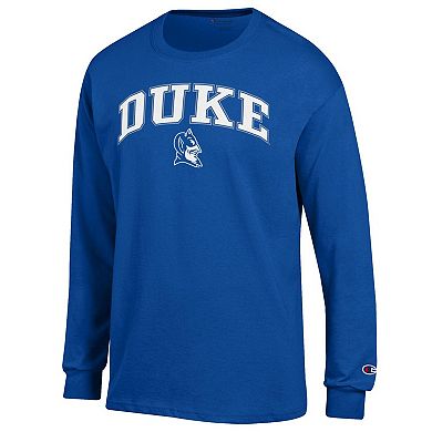 Men's Champion Royal Duke Blue Devils Arch Over Logo Long Sleeve T-Shirt