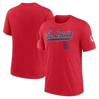 Men's Nike Heather Red St. Louis Cardinals Cooperstown Collection Eras Tri-Blend T-Shirt