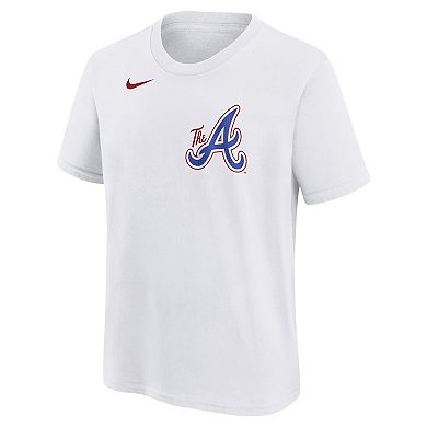 Youth Nike Ronald Acuña Jr. White Atlanta Braves Fuse City Connect Name & Number T-Shirt
