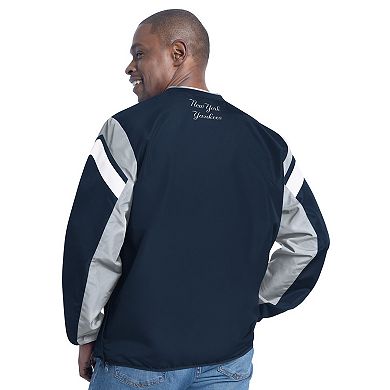 Men's G-III Sports by Carl Banks Navy New York Yankees Double Coverage V-Neck Pullover