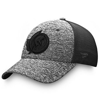 Men's Fanatics Heathered Black/Black Ottawa Senators Authentic Pro Training & Travel Trucker Flex Hat