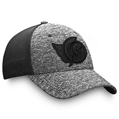 Men's Fanatics Heathered Black/Black Ottawa Senators Authentic Pro Training & Travel Trucker Flex Hat