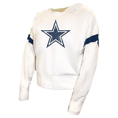 Women's Fanatics White Dallas Cowboys Plus Size Fleece Pullover Sweatshirt