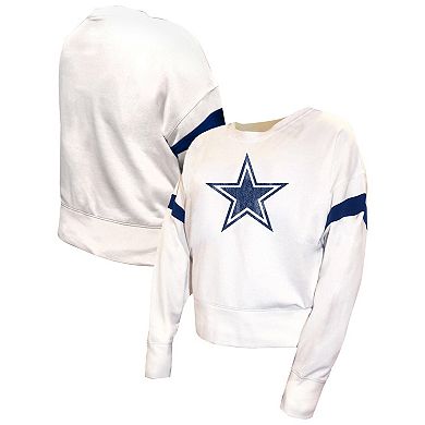 Women's Fanatics White Dallas Cowboys Plus Size Fleece Pullover Sweatshirt
