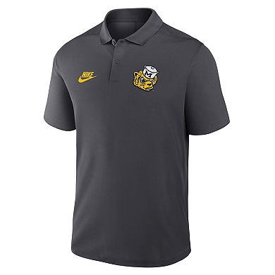 Men's Nike Anthracite Michigan Wolverines Primetime Victory Legacy Vault Logo Performance Polo