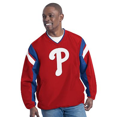 Men's G-III Sports by Carl Banks Red Philadelphia Phillies Double Coverage V-Neck Pullover